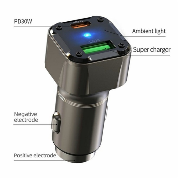 K25 Fast Charging Metal Window Breaker Car Charger Adapter PD 30W Super Charger, K25