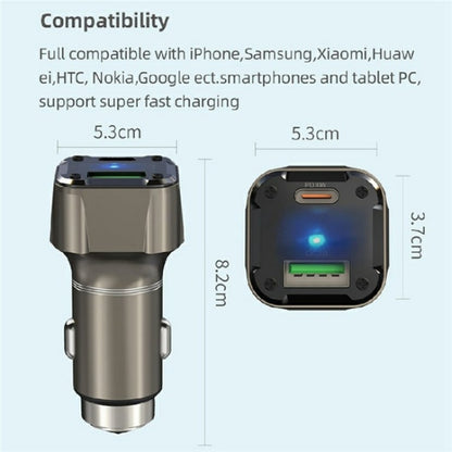 K25 Fast Charging Metal Window Breaker Car Charger Adapter PD 30W Super Charger, K25