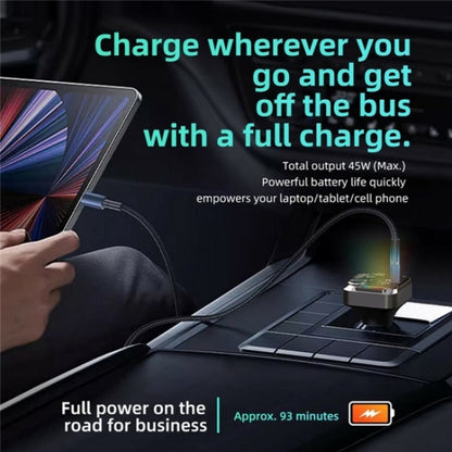 C68 Dual Port Bluetooth FM Transmitter PD 30W Car Charger Music Player Hands-Free Call, C68