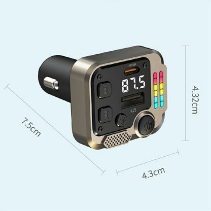 C68 Dual Port Bluetooth FM Transmitter PD 30W Car Charger Music Player Hands-Free Call, C68