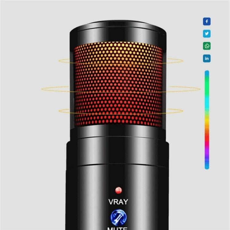 MU900 Max RGB Light E-Sports Gaming Condenser Microphone With Desktop Bracket, MU900 Max