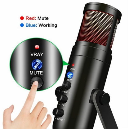 MU900 Max RGB Light E-Sports Gaming Condenser Microphone With Desktop Bracket, MU900 Max
