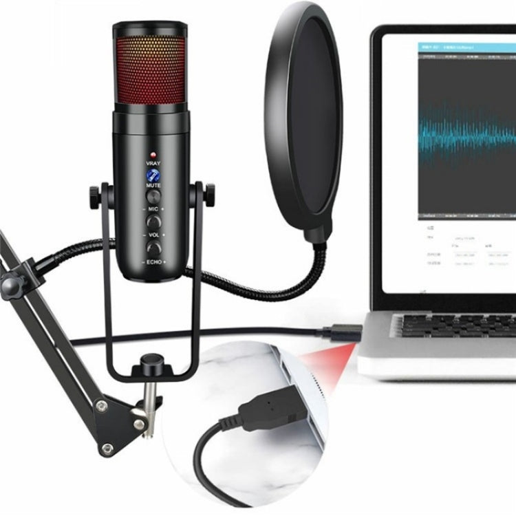 MU900 Max RGB Light E-Sports Gaming Condenser Microphone With Desktop Bracket, MU900 Max