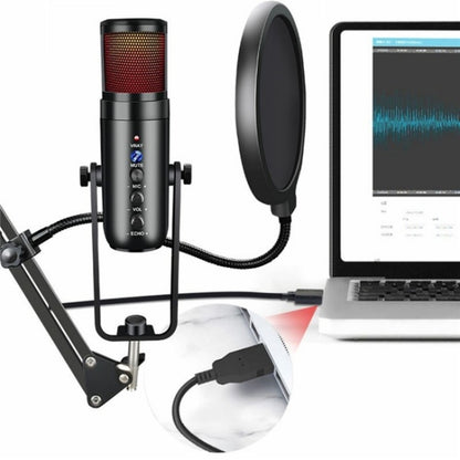 MU900 Max RGB Light E-Sports Gaming Condenser Microphone With Desktop Bracket, MU900 Max