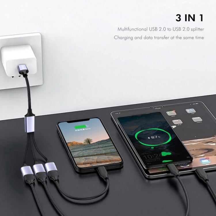 ENKAY ENK-CB172 USB 2.0 to 3 USB 2.0 OTG Splitter Y Cable Extension Cord, 0.5m, 1.2m