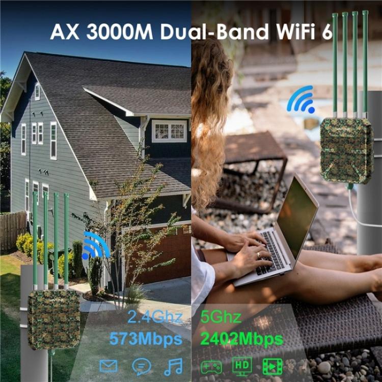 WAVLINK WN573HX3 WiFi 6 Extender Outdoor AX3000 Dual Band  Courtyard RV Wireless Router, US Plug, UK Plug, EU Plug, AU Plug