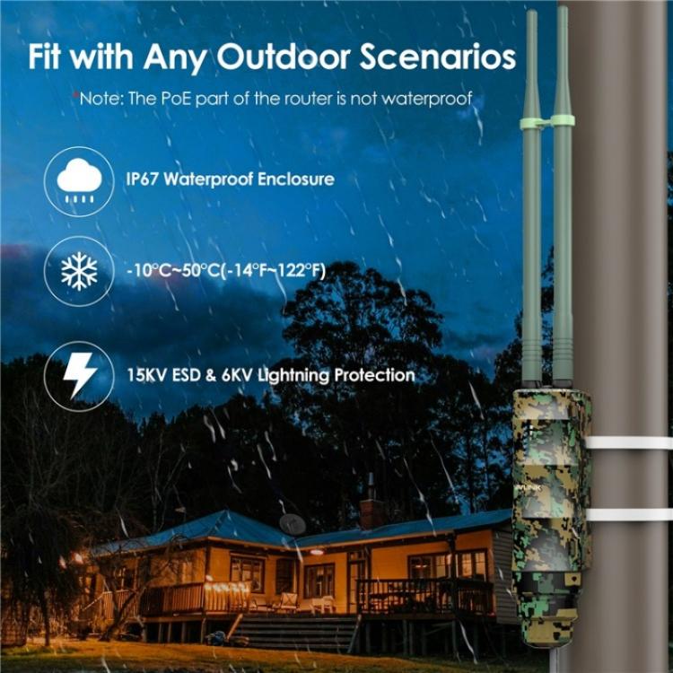 WAVLINK WN570HA2 IP67 Waterproof Outdoor WiFi Extender AC1200 Dual Band Wireless Router, US Plug, EU Plug, UK Plug, AU Plug