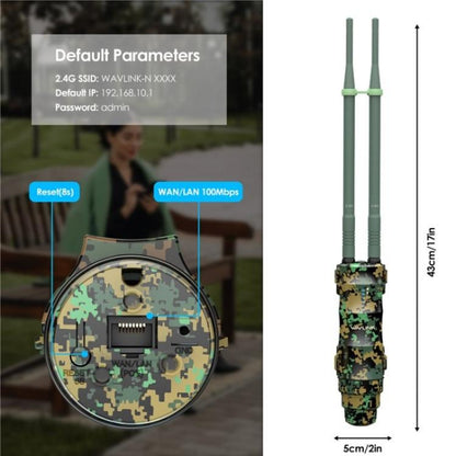 WAVLINK WN570HN2 Poe Weatherproof WiFi Extender 300Mbps High Power Outdoor Router, US Plug, EU Plug, UK Plug, AU Plug