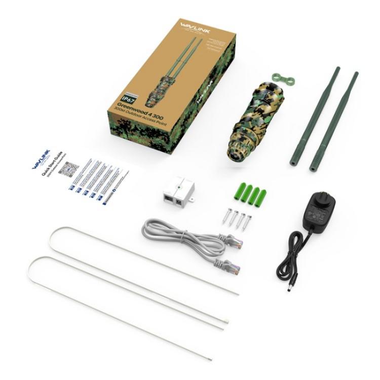WAVLINK WN570HN2 Poe Weatherproof WiFi Extender 300Mbps High Power Outdoor Router, US Plug, EU Plug, UK Plug, AU Plug