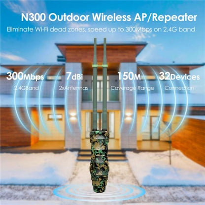 WAVLINK WN570HN2 Poe Weatherproof WiFi Extender 300Mbps High Power Outdoor Router, US Plug, EU Plug, UK Plug, AU Plug