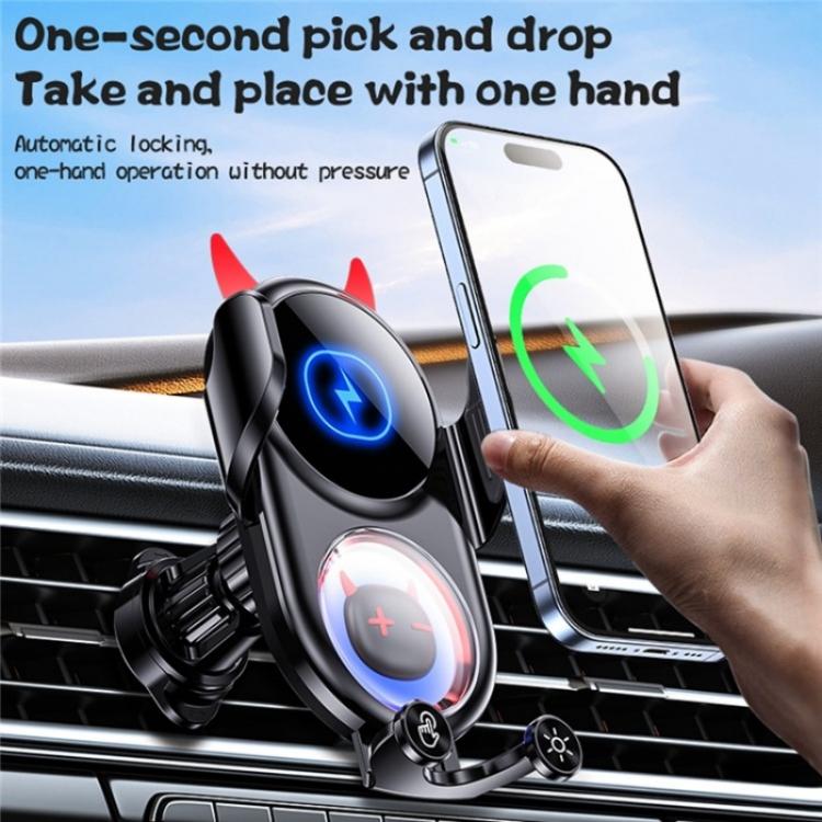 D1 Devil Design Air Vent Mount Phone Holder Stand 15W Car Wireless Charger
