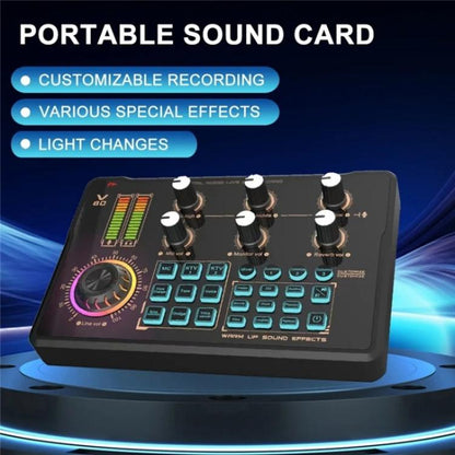 V80 For Mobile Phone Computer Portable Live Streaming Karaoke Sound Card Mixer, V80