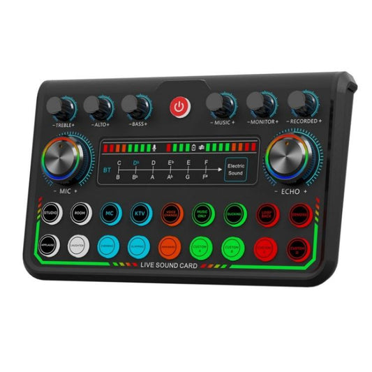 P99 Live Streaming Sound Card with DJ Mixer Voice Converter Audio Mixer, P99