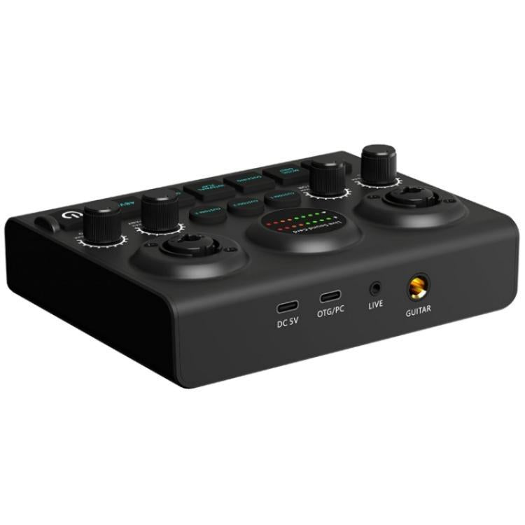 F10 48V Live Streaming Sound Card Audio Mixer Phantom Power Mixer, F10