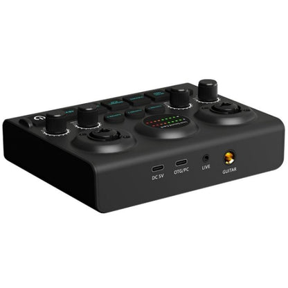 F10 48V Live Streaming Sound Card Audio Mixer Phantom Power Mixer, F10