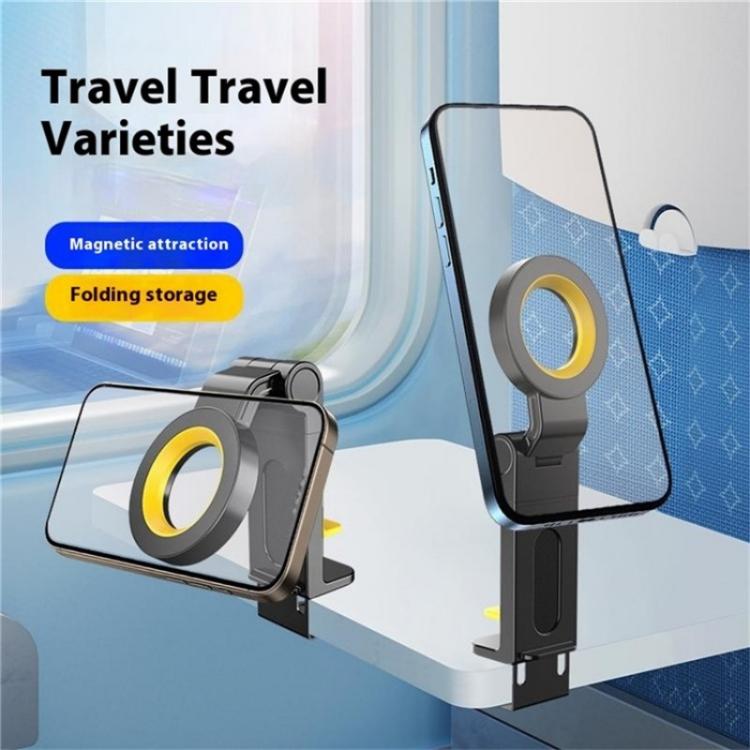 CH21 Portable Folding Travel Phone Holder Airplane Train Desktop Magnetic Phone Holder, CH21