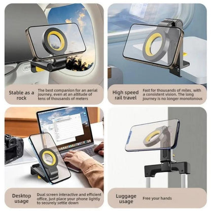 CH21 Portable Folding Travel Phone Holder Airplane Train Desktop Magnetic Phone Holder, CH21