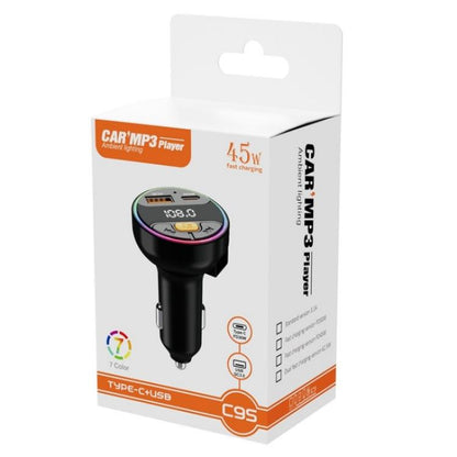 C9S QC3.0 PD 30W Charger FM Transmitter Multifunctional Bluetooth Car MP3 Player, C9S