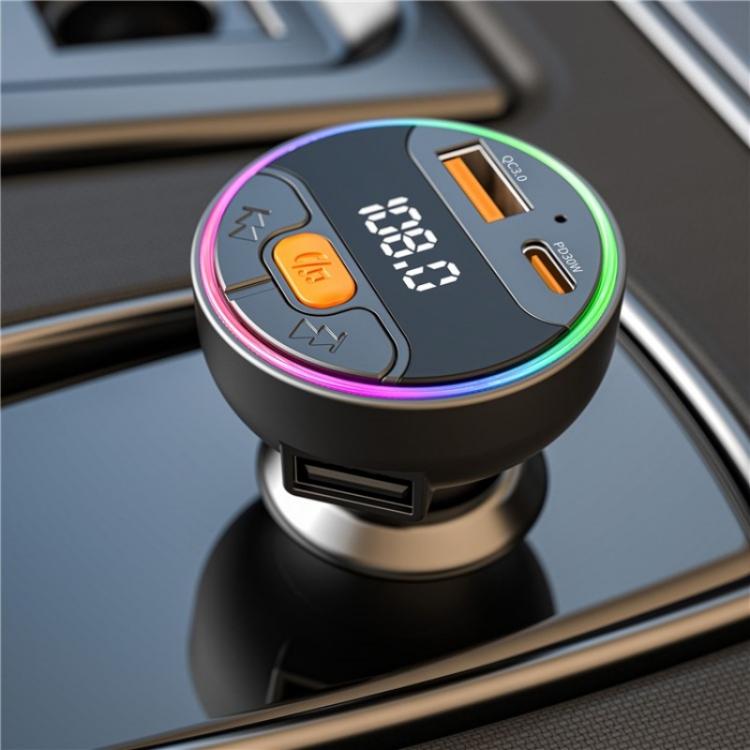 C9S QC3.0 PD 30W Charger FM Transmitter Multifunctional Bluetooth Car MP3 Player, C9S