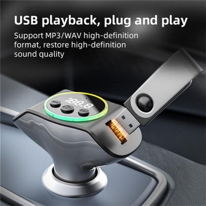 C8 Bluetooth 5.3 Receiver Hands-Free Calling with AUX Port Dual USB Port Car Charger, C8 Black, C8 Grey