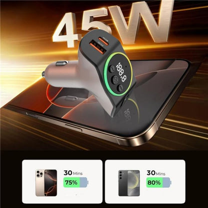 C8 Bluetooth 5.3 Receiver Hands-Free Calling with AUX Port Dual USB Port Car Charger, C8 Black, C8 Grey