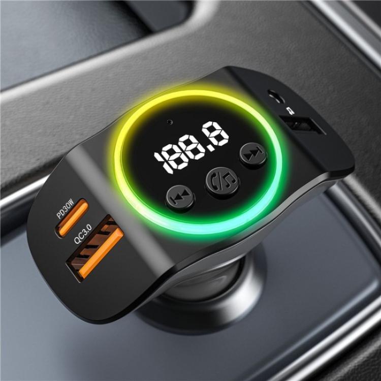 C8 Bluetooth 5.3 Receiver Hands-Free Calling with AUX Port Dual USB Port Car Charger, C8 Black, C8 Grey