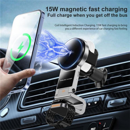 SD16 For Phone Watch Earphone Car Air Vent Phone Holder Magnetic 3 in 1 Wireless Charger, SD16 Black, SD16 Grey
