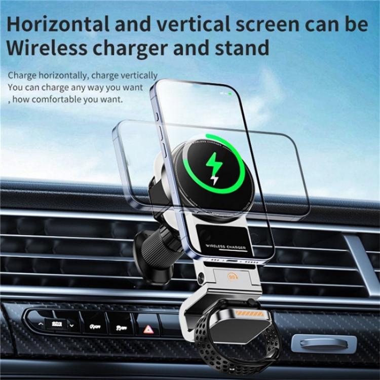SD16 For Phone Watch Earphone Car Air Vent Phone Holder Magnetic 3 in 1 Wireless Charger, SD16 Black, SD16 Grey
