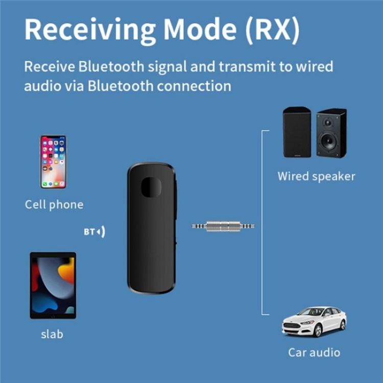 M18 Transmitter Receiver 2-in-1 Speaker Headphone Wireless Car Lapel Clip Bluetooth 5.4 Adapter