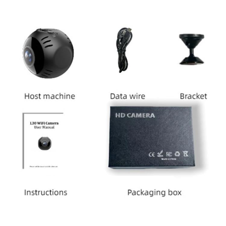 L30 Home Security Real Time Playback Panoramic View Phone Monitoring Mini Intelligent WiFi Camera, L30