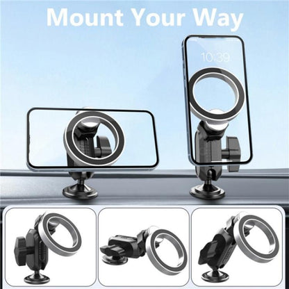 159A 360 Degree Rotation Adhesive Base Magnetic Car Dashboard Mount Phone Holder Bracket, 159A