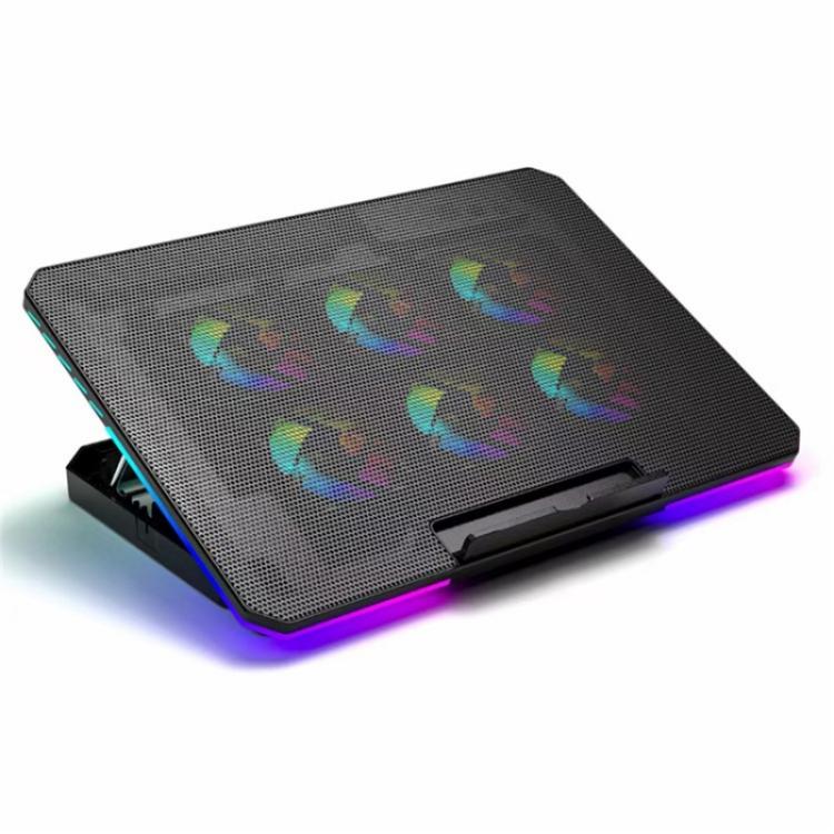 X8 Adjustable Height Notebook Cooler Foldable Laptop Stand 6 ARGB Fans Cooling Pad, X8