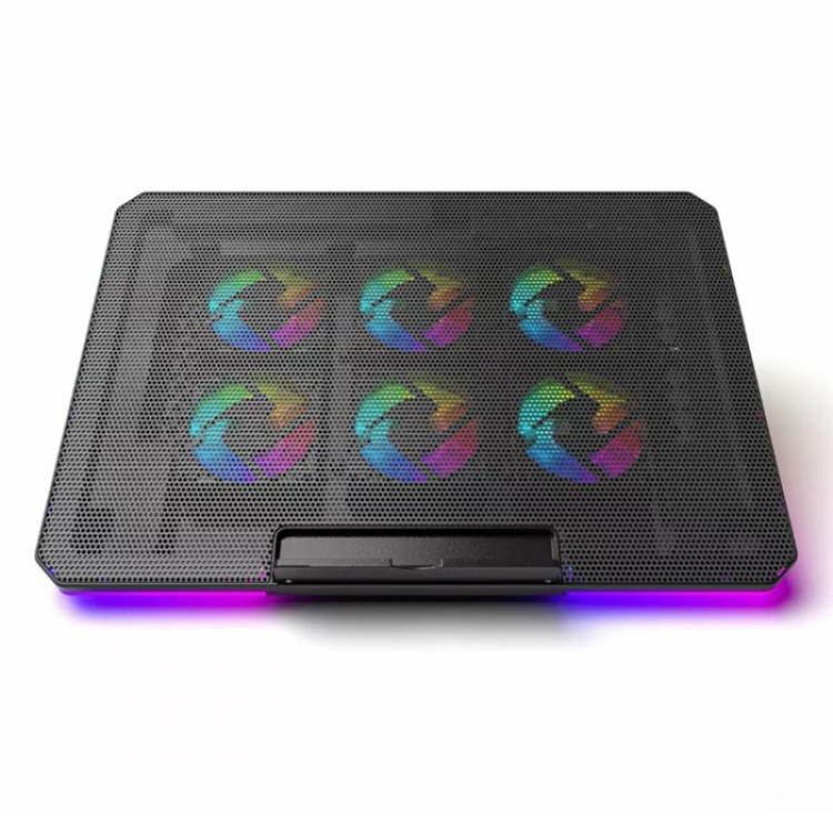 X8 Adjustable Height Notebook Cooler Foldable Laptop Stand 6 ARGB Fans Cooling Pad, X8