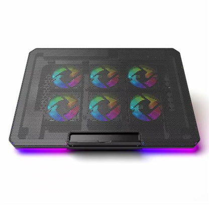 X8 Adjustable Height Notebook Cooler Foldable Laptop Stand 6 ARGB Fans Cooling Pad, X8