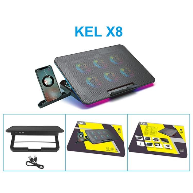 X8 Adjustable Height Notebook Cooler Foldable Laptop Stand 6 ARGB Fans Cooling Pad, X8