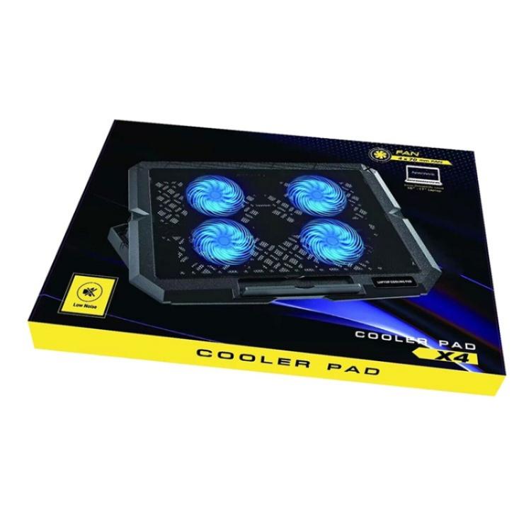 X4 4 Fan 7-Speed Control Noiseless Height Adjustable Stand Laptop Cooling Pad, X4