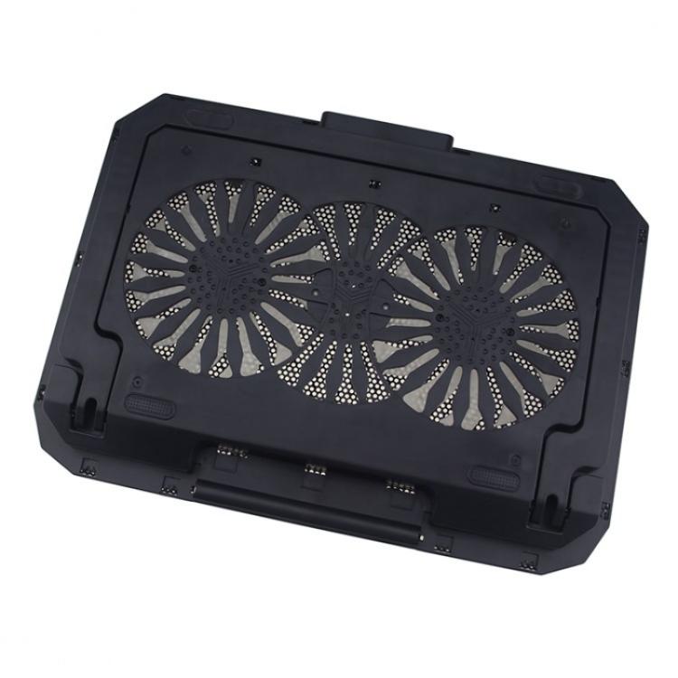 N33 RGB Dual Fans Cooling Pad Adjustable Height Laptop Stand with Phone Holder, N33