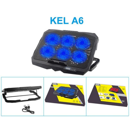 A6 Height Adjustable 6 Fans Cooler Ergonomic Laptop Stand Cooling Pad, A6