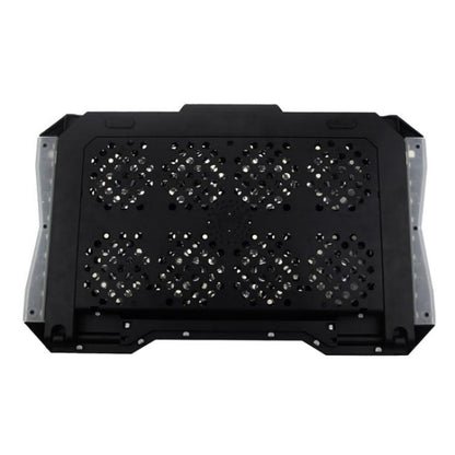 S608 RGB Light 8 Silent Fans Adjustable Height Stand Laptop Cooling Pad with Phone Holder, S608