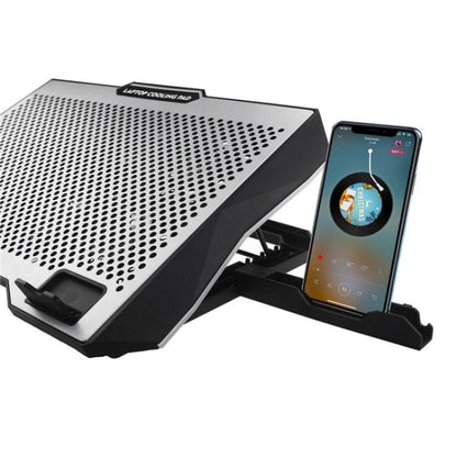 S608 RGB Light 8 Silent Fans Adjustable Height Stand Laptop Cooling Pad with Phone Holder, S608