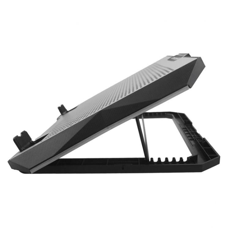 S605 RGB Light 5 Silent Fans Adjustable Height Stand Gaming Laptop Cooling Pad, S605