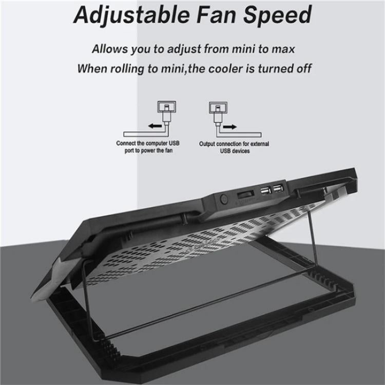 S601 RGB Light Notebook Cooler Adjustable Height Gaming Laptop Cooling Pad, S601