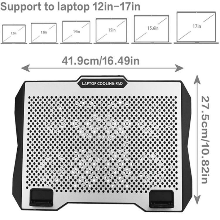 S601 RGB Light Notebook Cooler Adjustable Height Gaming Laptop Cooling Pad, S601