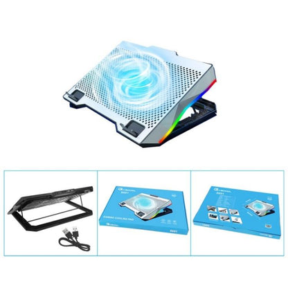 S601 RGB Light Notebook Cooler Adjustable Height Gaming Laptop Cooling Pad, S601