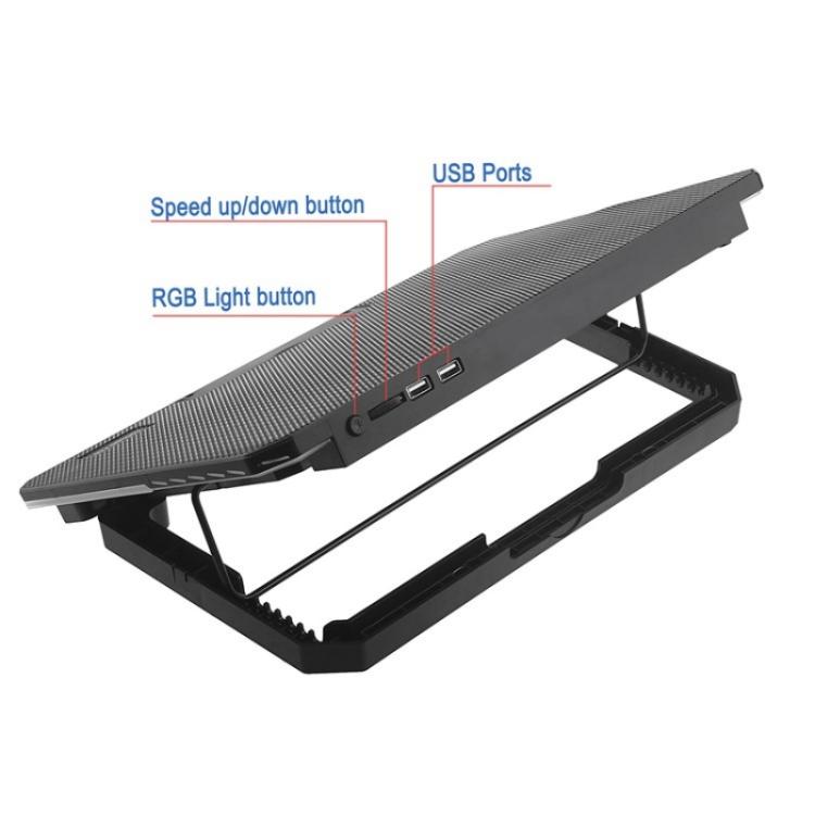 CP252 Adjustable Angle Notebook Cooler Stand Dual Fan Laptop Cooling Pad, CP252