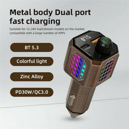 C70 Car Cigarette Lighter Charger Adapter Zinc Alloy PD 30W Fast Charging, C70