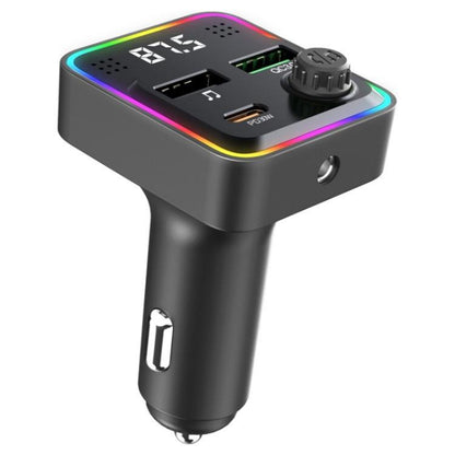 C71 3-in-1 PD 30W Cigarette Lighter Charger Adapter FM Transmitter Bluetooth Car Charger, C71