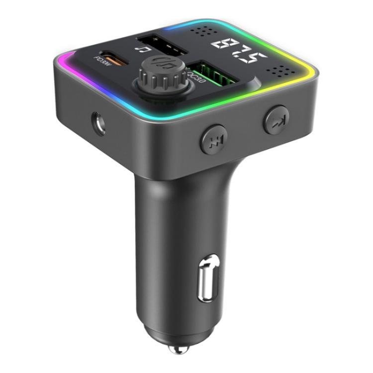 C71 3-in-1 PD 30W Cigarette Lighter Charger Adapter FM Transmitter Bluetooth Car Charger, C71