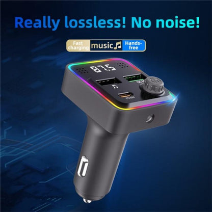 C71 3-in-1 PD 30W Cigarette Lighter Charger Adapter FM Transmitter Bluetooth Car Charger, C71