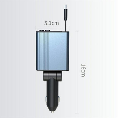 C77 Car Charger FM Transmitter Fast Charging Adapter with PD 30W Extendable Type-C Cable, C77